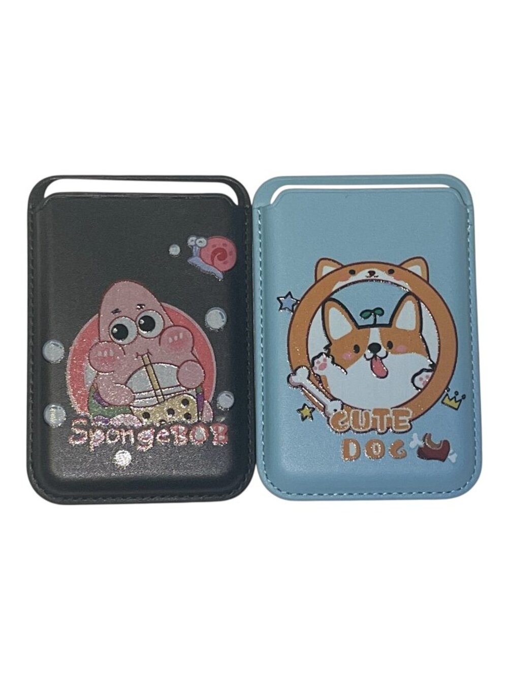 2× MagSafe Wallet Lot Patrick Star Corgi Card Holder Cute Cartoon Phone New